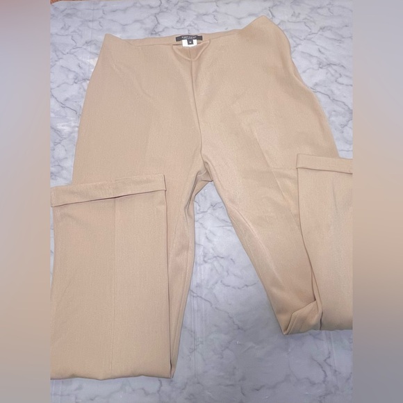 Karen Kane Lifestyle Tan Cuffed Ankle Trouser Stretch Workwear Size 10 - Picture 5 of 9